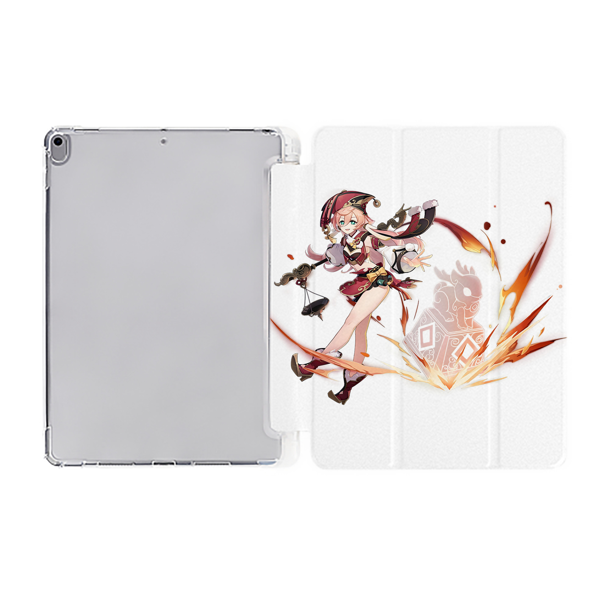 げんし神 ヤンフェイ genshin Yanfei IPad ケース ペン収納付き 三つ折りスタンド PUレザー×シリコン 対応機種9.5/10.5/10.9インチ